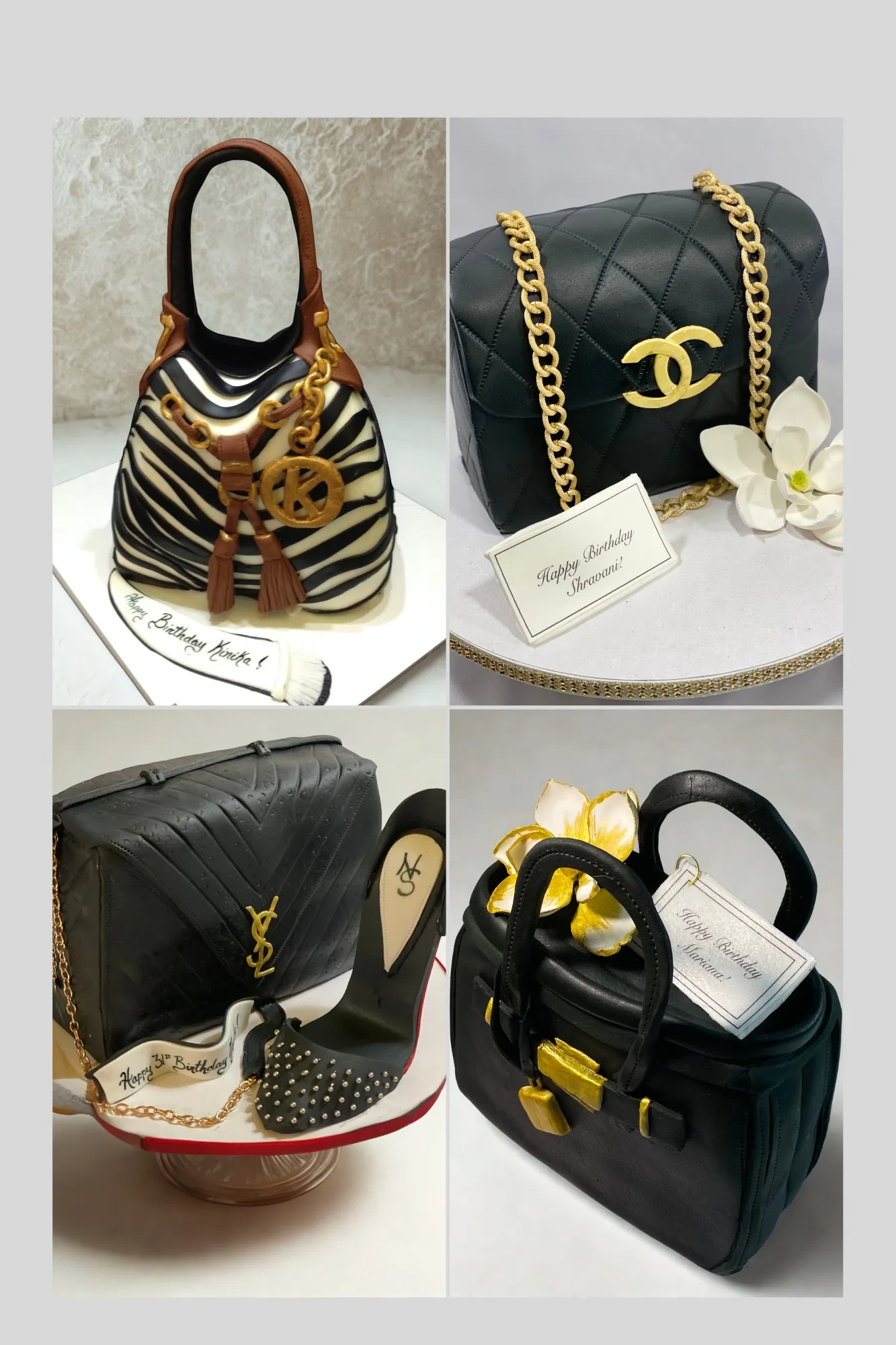 Custom designer handbag cakes by Cakes Chocolates and More