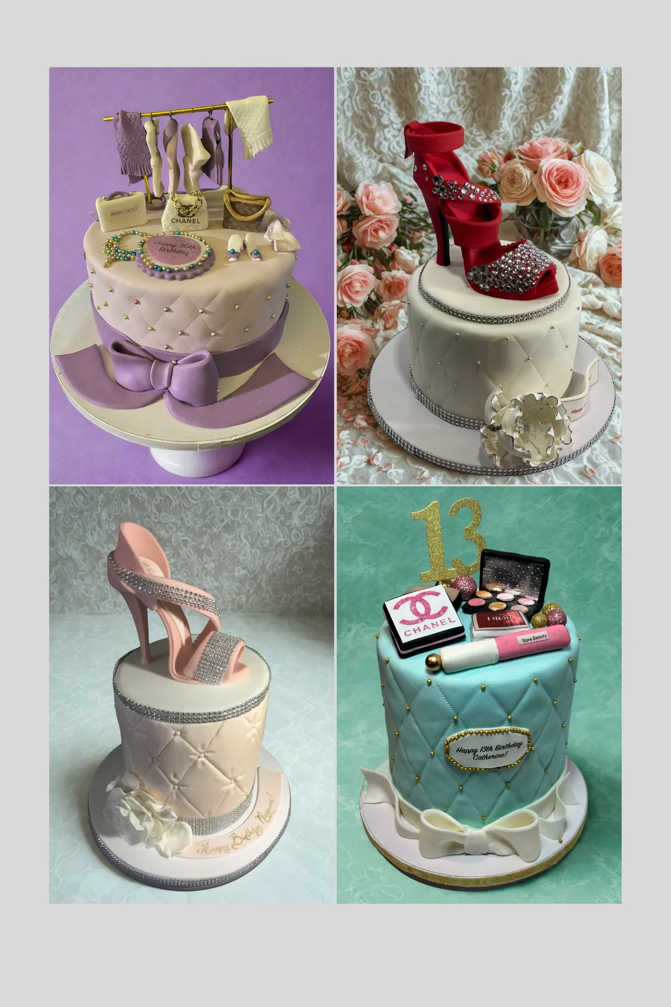 Custom elegant fashion-themed cakes by Cakes Chocolates and More