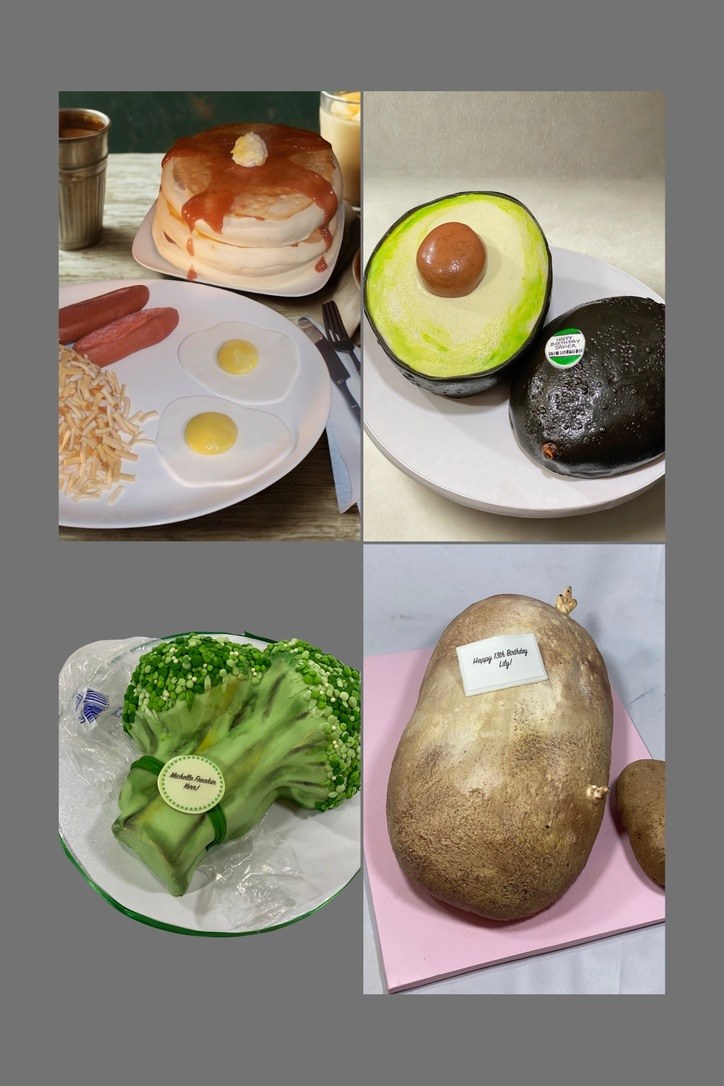 custom 3D sculpted food cakes
